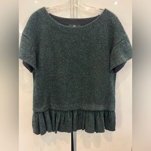 Tibi green peplum top